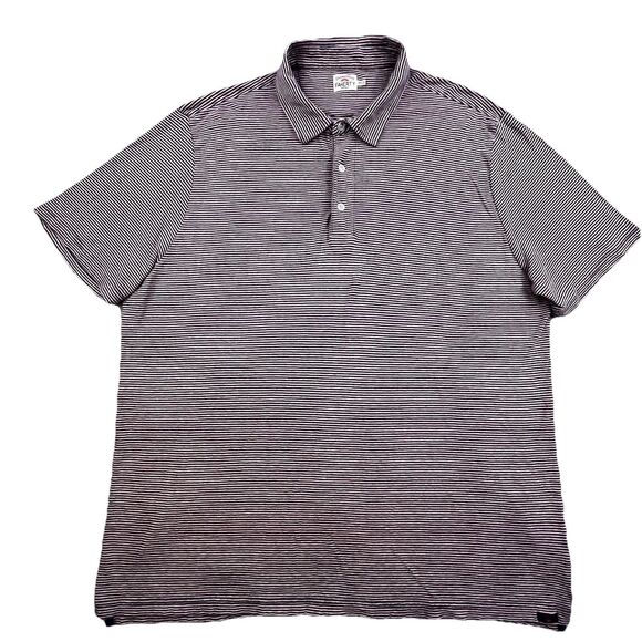 Faherty Isle Polo Shirt Men's XXL Pink Gray Striped Organic Cotton Preppy Modern - Picture 2 of 10